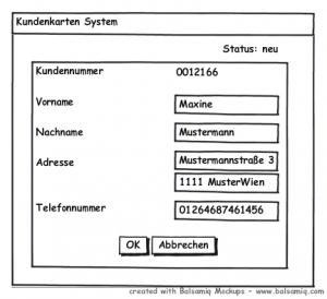 Ein Entwurf einer Maske zur Kundenerfassung für eine Java Swing Oberfläche